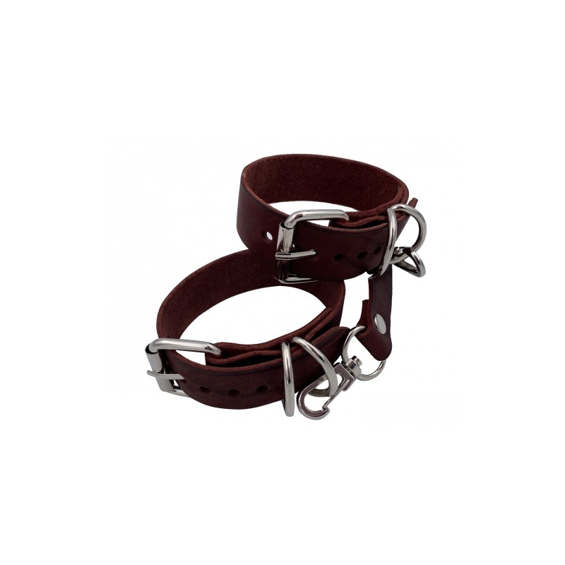 Наручники из натуральной кожи коричневые