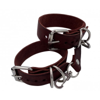 Наручники из натуральной кожи коричневые