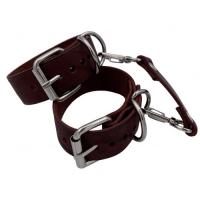 Наручники из натуральной кожи коричневые