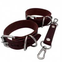 Наручники из натуральной кожи коричневые