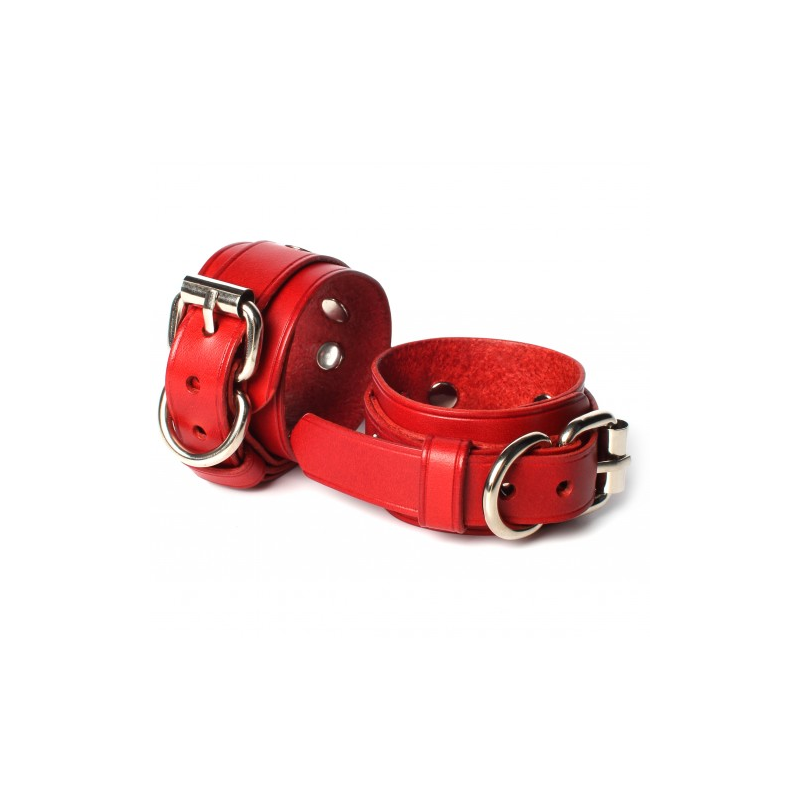 Эксклюзивные наручники из натуральной кожи Skin Love красные