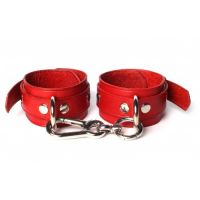 Эксклюзивные наручники из натуральной кожи Skin Love красные