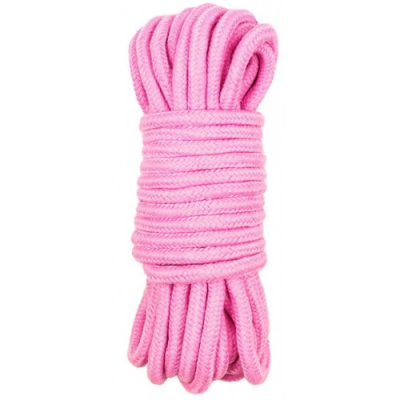 Хлопковая верёвка для бондажа розовая 10 м