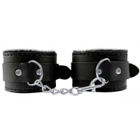 Маленькие черные наручники с мехом