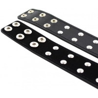 Кожаные фиксаторы на бицепс с металлическими вставками