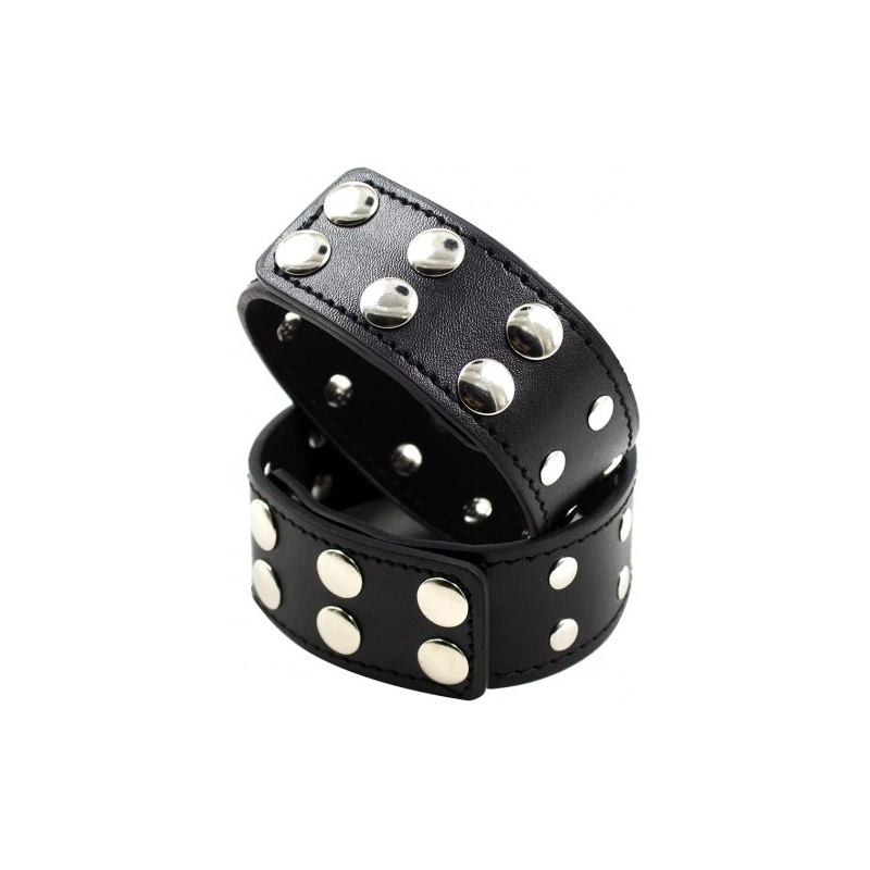 Кожаные фиксаторы на бицепс с металлическими вставками