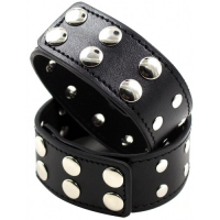 Кожаные фиксаторы на бицепс с металлическими вставками