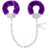 Металлические наручники с фиолетовым мехом Notabu