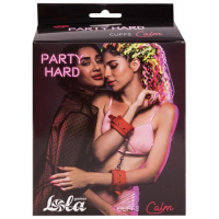 Розовые наручники с металлической цепью Party Hard Calm Pink