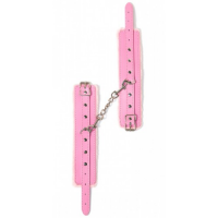 Розовые наручники с металлической цепью Party Hard Calm Pink
