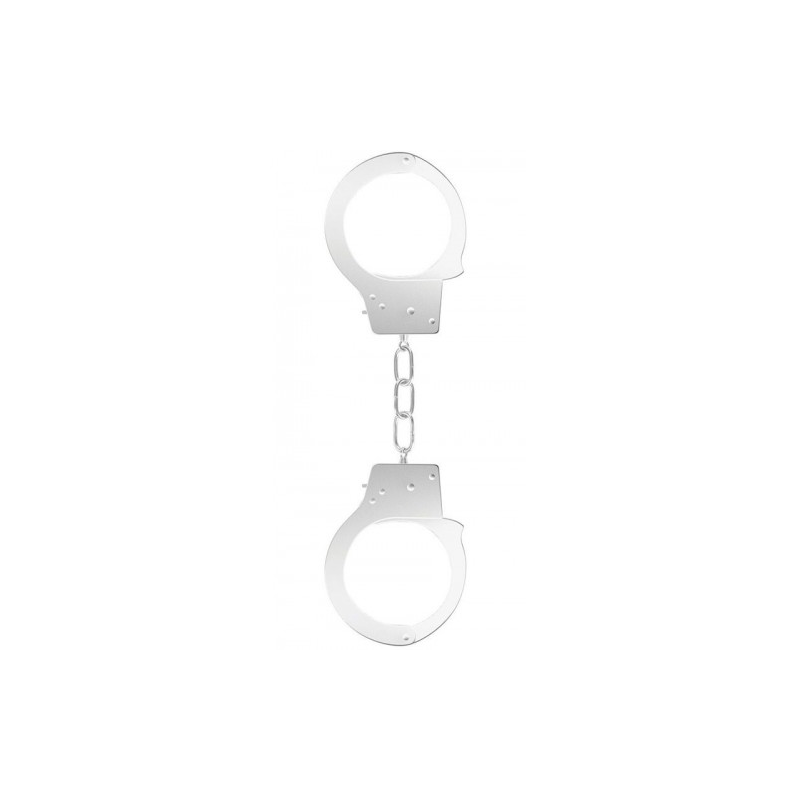 Белые металлические наручники Ouch Beginners Handcuffs