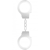 Белые металлические наручники Ouch Beginners Handcuffs