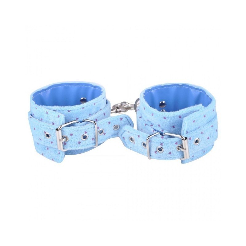Наручники плюшевые голубые с карабином