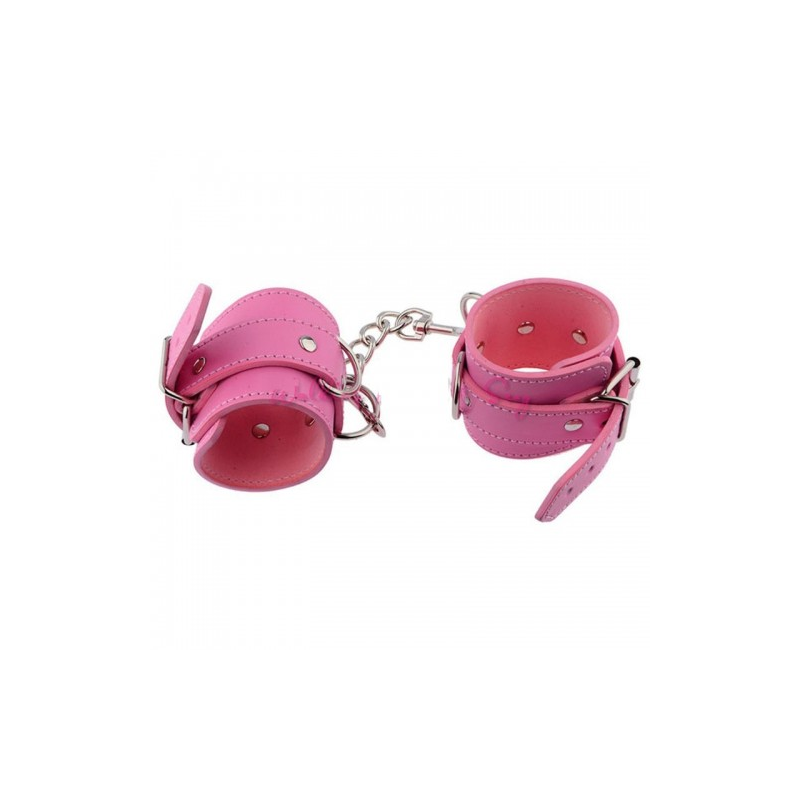 Розовые наручники с карабином