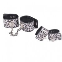 Леопардовые наручники серебристого окраса