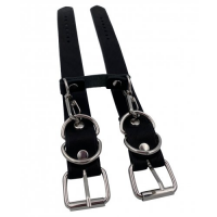 Черные наручники из натуральной кожи ручной работы