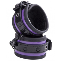 Черно-фиолетовые наручники с цепью