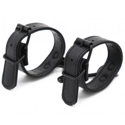 Тонкие БДСМ наручники черного цвета