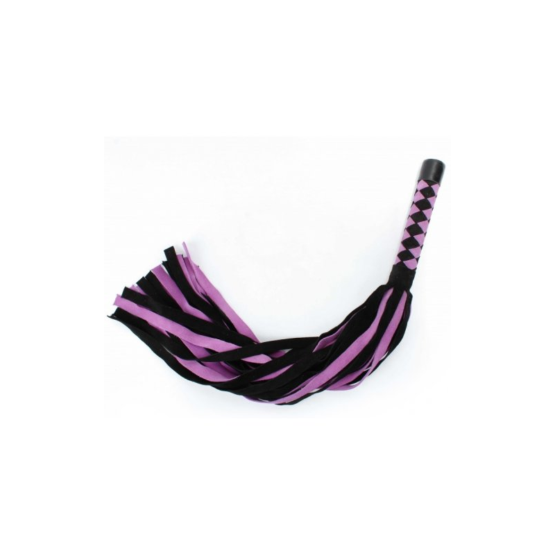 Яркий флоггер из замши лилово-черный