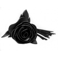 Кожаная плеть Черная Роза с замшевыми хвостами