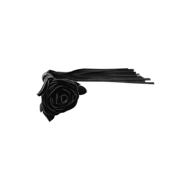 Кожаная плеть Черная Роза с замшевыми хвостами