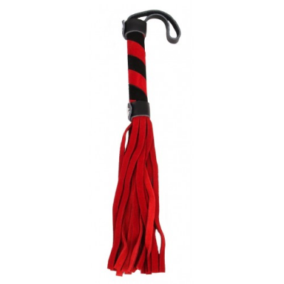 Компактная красно-черная плеть из замши 27 см