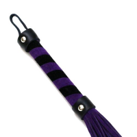 Компактная черно-фиолетовая плеть из замши 27 см