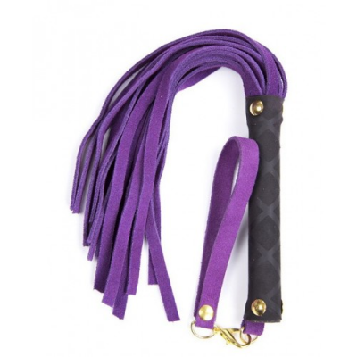 Компактная черно-фиолетовая замшевая плеть