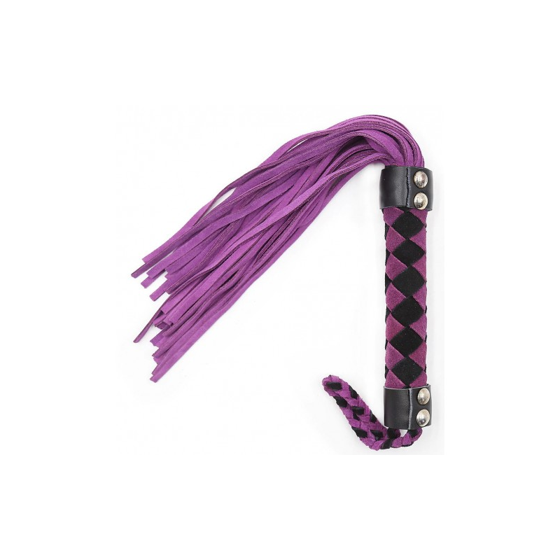 Черно-фиолетовая замшевая плеть 28 см