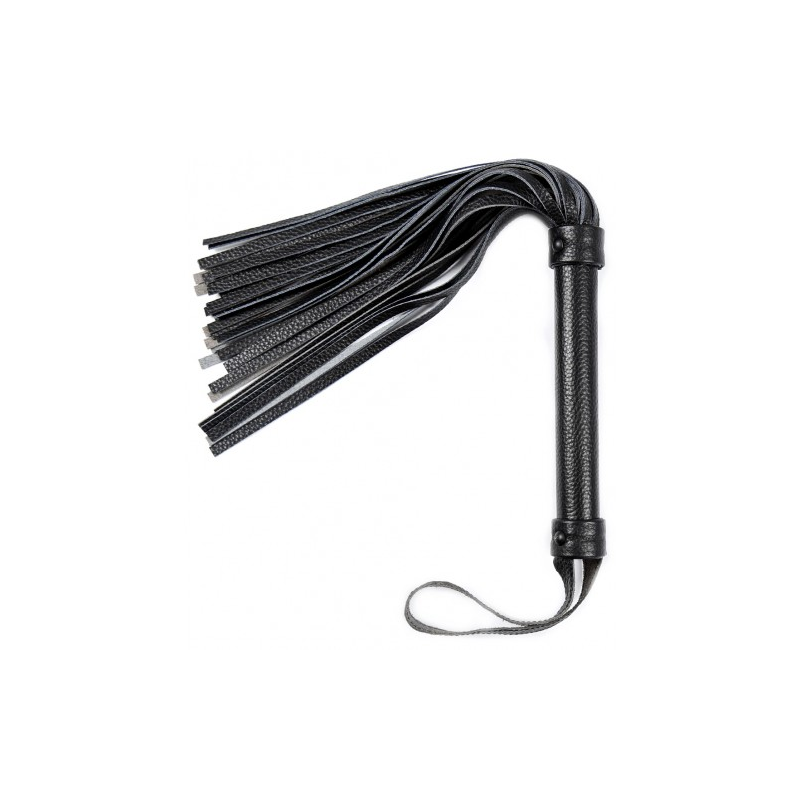 Классическая черная плеть из натуральной кожи