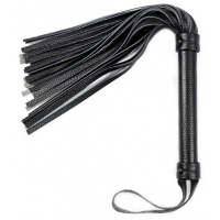 Классическая черная плеть из натуральной кожи