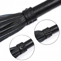 Классическая черная плеть из натуральной кожи