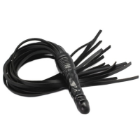 Черная БДСМ плеть с черным фаллосом 66 см ИМЕЕТ ДЕФЕКТ