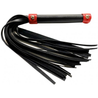 Черно-красная плеть из матовой экокожи с заклепками на рукояти 42 см