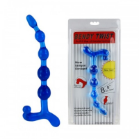 Анальная цепочка Bendy Twist голубая