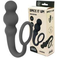Анальная пробка с кольцом на пенис Spice It Up Legend Dark Grey