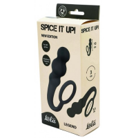 Анальная пробка с кольцом на пенис Spice It Up Legend Dark Grey