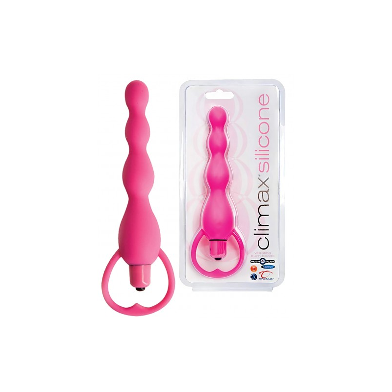Розовая елочка с вибрацией Silicone Vibrating Bum Beads
