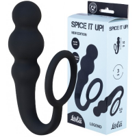 Анальная пробка с кольцом на пенис Spice It Up Legend Black