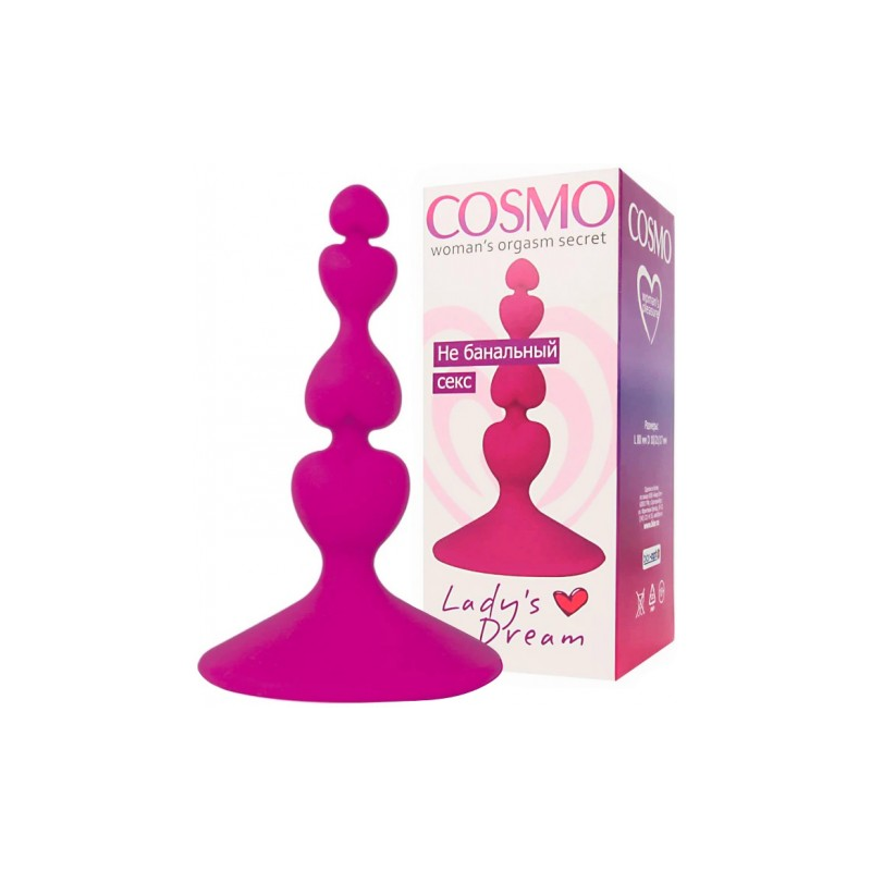 Розовая анальная втулка на присоске Cosmo Ladys Dream
