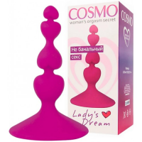 Розовая анальная втулка на присоске Cosmo Ladys Dream