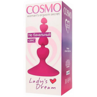 Розовая анальная втулка на присоске Cosmo Ladys Dream