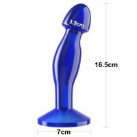 Анальная втулка Lovetoy Flawless Clear Prostate Plug синего цвета 17 см