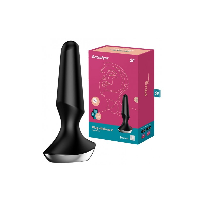Анальный смарт-стимулятор с вибрацией Satisfyer Plug-ilicious 2 черный ДЕФОРОМИРОВАННАЯ УПАКОВКА