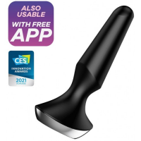 Анальный смарт-стимулятор с вибрацией Satisfyer Plug-ilicious 2 черный ДЕФОРОМИРОВАННАЯ УПАКОВКА