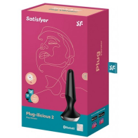 Анальный смарт-стимулятор с вибрацией Satisfyer Plug-ilicious 2 черный ДЕФОРОМИРОВАННАЯ УПАКОВКА
