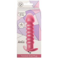 Рифленая анальная пробка с вибрацией Twisted Anal Plug Pink