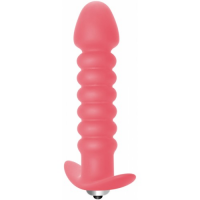 Рифленая анальная пробка с вибрацией Twisted Anal Plug Pink