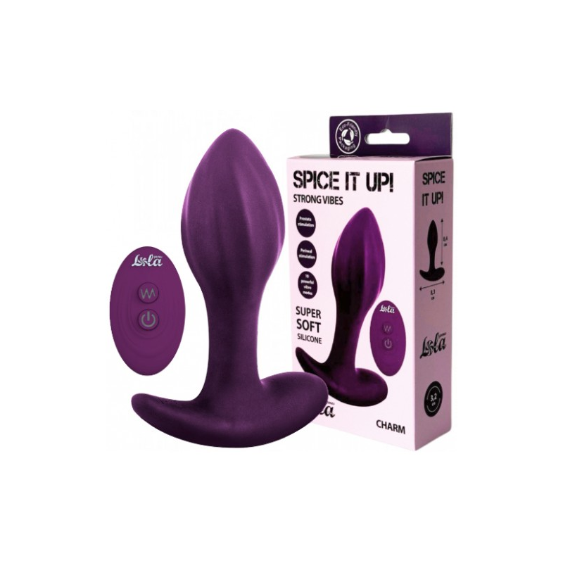 Перезаряжаемая анальная пробка Spice It Up Charm с пультом ДУ