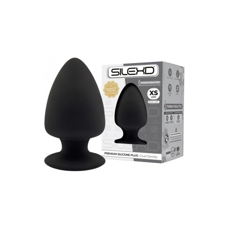 Анальная втулка с эффектом памяти SilexD Premium Silicone Plug XS черная